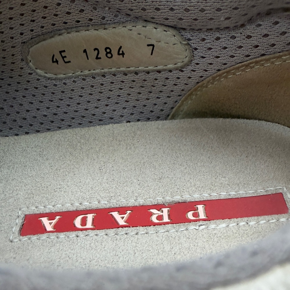 Prada Sport Sneakers Grey White Suede Leather Women’s 10.5 - Picture 8 of 11